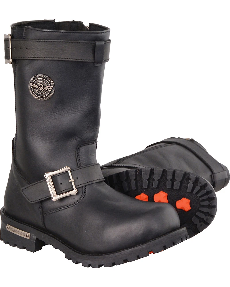 Milwaukee Leather Men's 11" Classic Engineer Boots - Round Toe