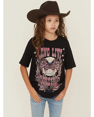 Wrangler X Lainey Girls' Long Live Cowgirls Short Sleeve Graphic Tee