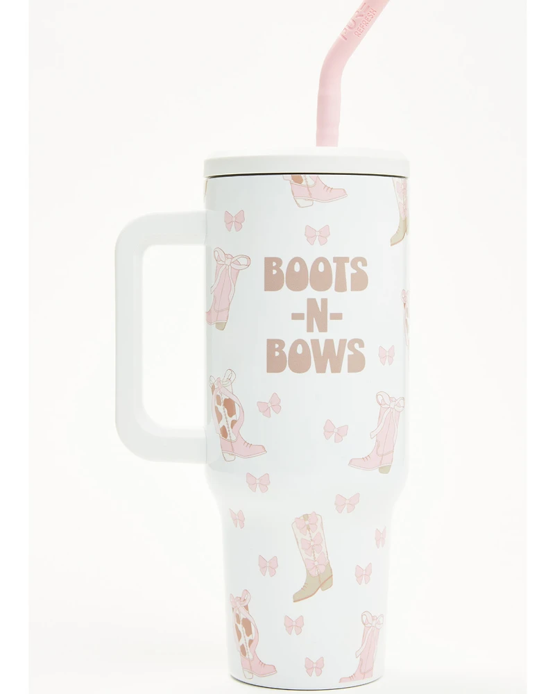 Boot Barn 40oz Boots in Bows Tumbler with Straw