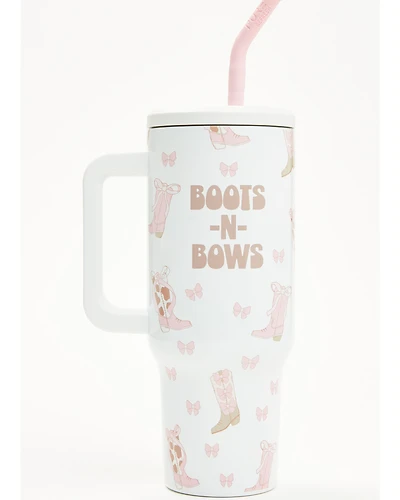 Boot Barn 40oz Boots in Bows Tumbler with Straw