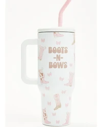 Boot Barn 40oz Boots in Bows Tumbler with Straw