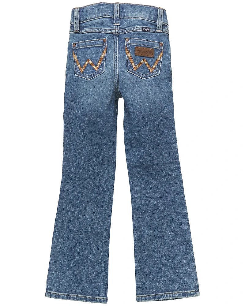 Wrangler Girls' Wendy Medium Wash Bootcut Stretch Denim Jeans