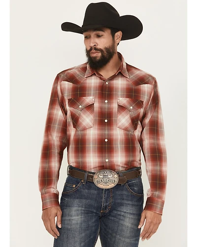 Pendleton Men's Frontier Plaid Print Long Sleeve Snap Western Shirt