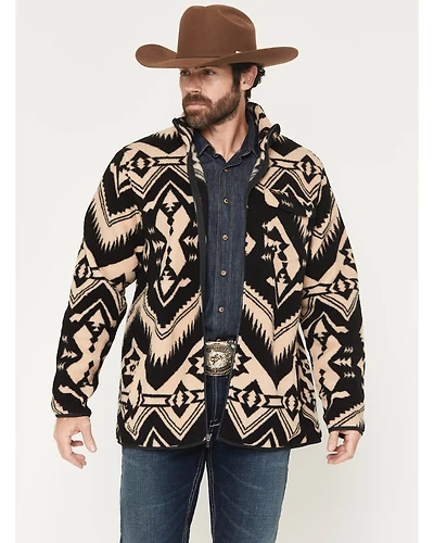 Wrangler Men's Lightweight Full Zip Southwestern Print Sherpa Jacket