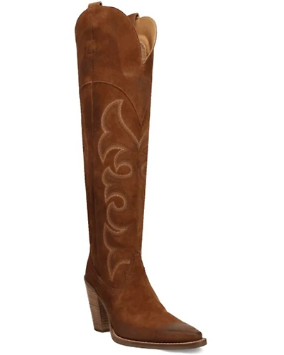 Dingo Women's Primadonna Suede Tall Western Boots - Round Toe