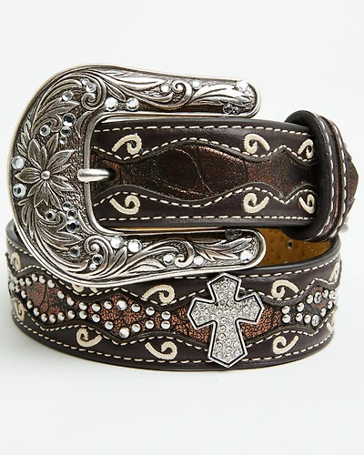 Ariat Girls Studded Cross Inlay Belt