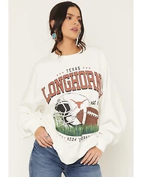 Gameday Women's Texas Longhorns Helmet Embroidered Graphic Crewneck