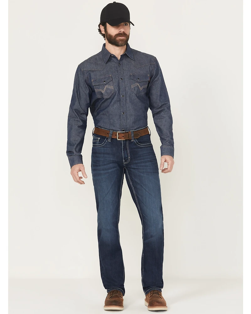 Cody James Men's FR Medium Wash Slim Straight Stretch Denim Work Jeans