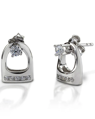 Kelly Herd Women's Studded Small English Stirrup Jacket Earrings