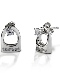Kelly Herd Women's Studded Small English Stirrup Jacket Earrings