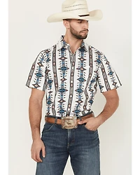 RANK 45® Men's Brody Southwestern Striped Short Sleeve Button-Down Stretch Western Shirt