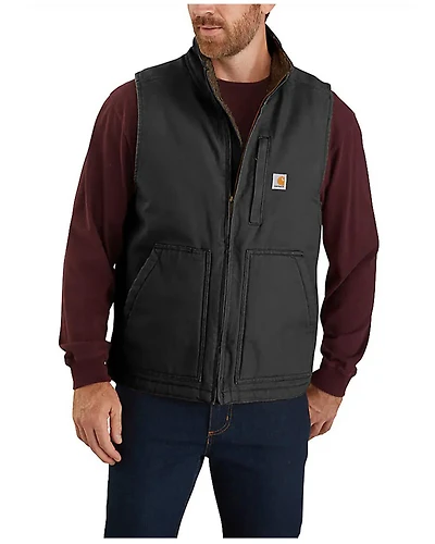 Carhartt Men's Duck Sherpa Lined Mock Neck Work Vest - Tall
