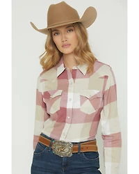 Wrangler Retro Women's Boot Barn Exclusive Plaid Print Long Sleeve Snap Flannel Shirt