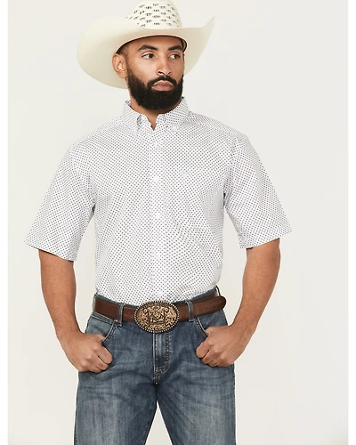 Ariat Men's Damien Wrinkle Free Geo Print Short Sleeve Button-Down Western Shirt