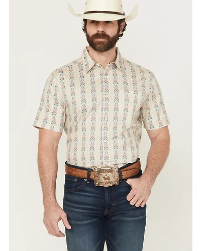 RANK 45® Men's Lone Star Southwestern Short Sleeve Button-Down Stretch Western Shirt