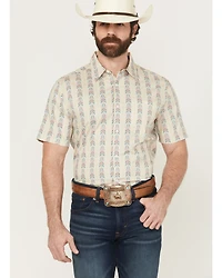 RANK 45® Men's Lone Star Southwestern Short Sleeve Button-Down Stretch Western Shirt
