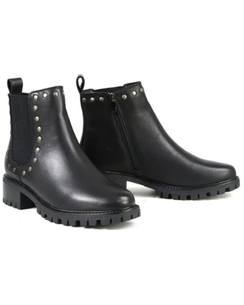 Milwaukee Leather Women's Studded Ankle Booties - Round Toe