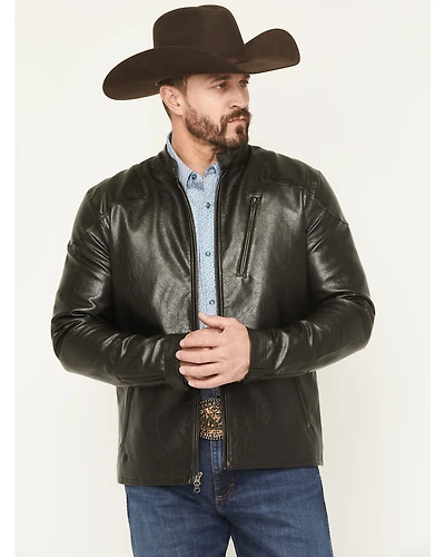 Moonshine Spirit Men's Faux Leather Moto Jacket