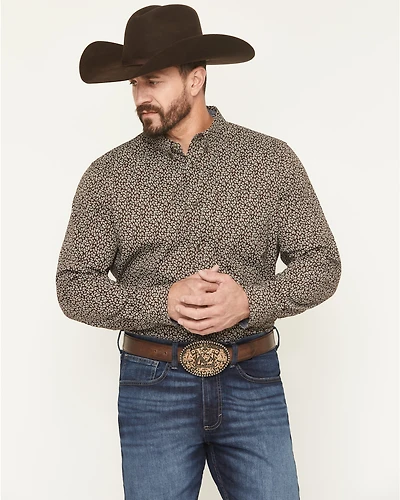 Cody James Men's Denali Ridge Micro Floral Print Long Sleeve Snap Western Shirt
