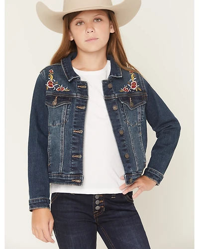 Shyanne Girls' Scout Floral Embroidered Denim Jacket