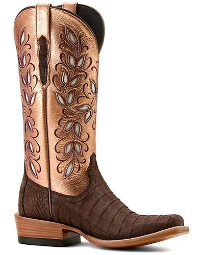 Ariat Women's Exotic Caiman Futurity Silk Tall Western Boots - Square Toe
