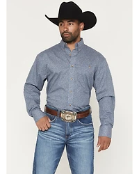 Wrangler Men's Paisley Print Long Sleeve Button-Down Stretch Western Shirt