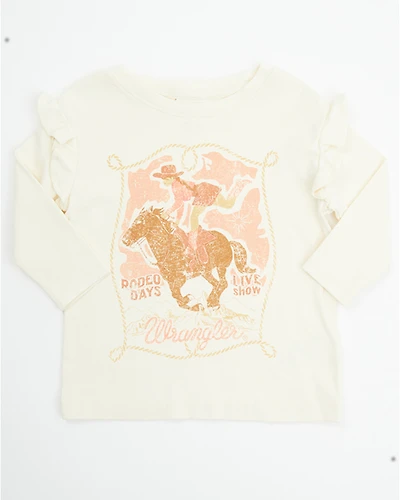 Wrangler Toddler Girls' Cowgirl Long Sleeve Graphic Tee