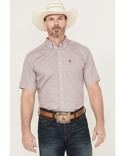 Ariat Men's Rafael Wrinkle Free Geo Print Short Sleeve Button-Down Western Shirt