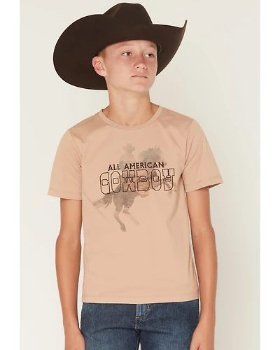 Sable Sky Boys' All American Cowboy Short Sleeve Graphic T-Shirt