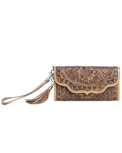 Myra Bag Women's Prairie Pony Mountain Hand Tooled Wallet