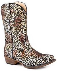 Roper Little Girls' Riley Leopard Print Western Boots - Snip Toe