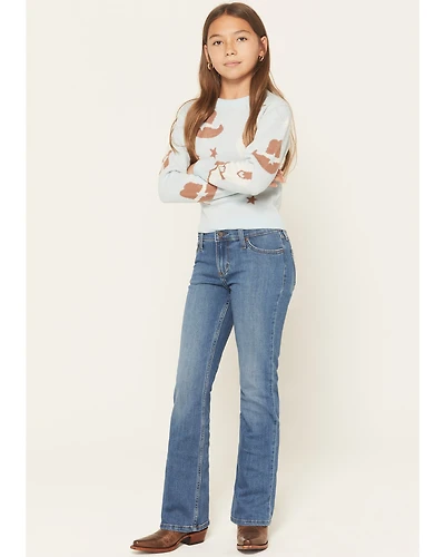 Wrangler Girls' Dark Wash Bootcut Stretch Denim Jeans