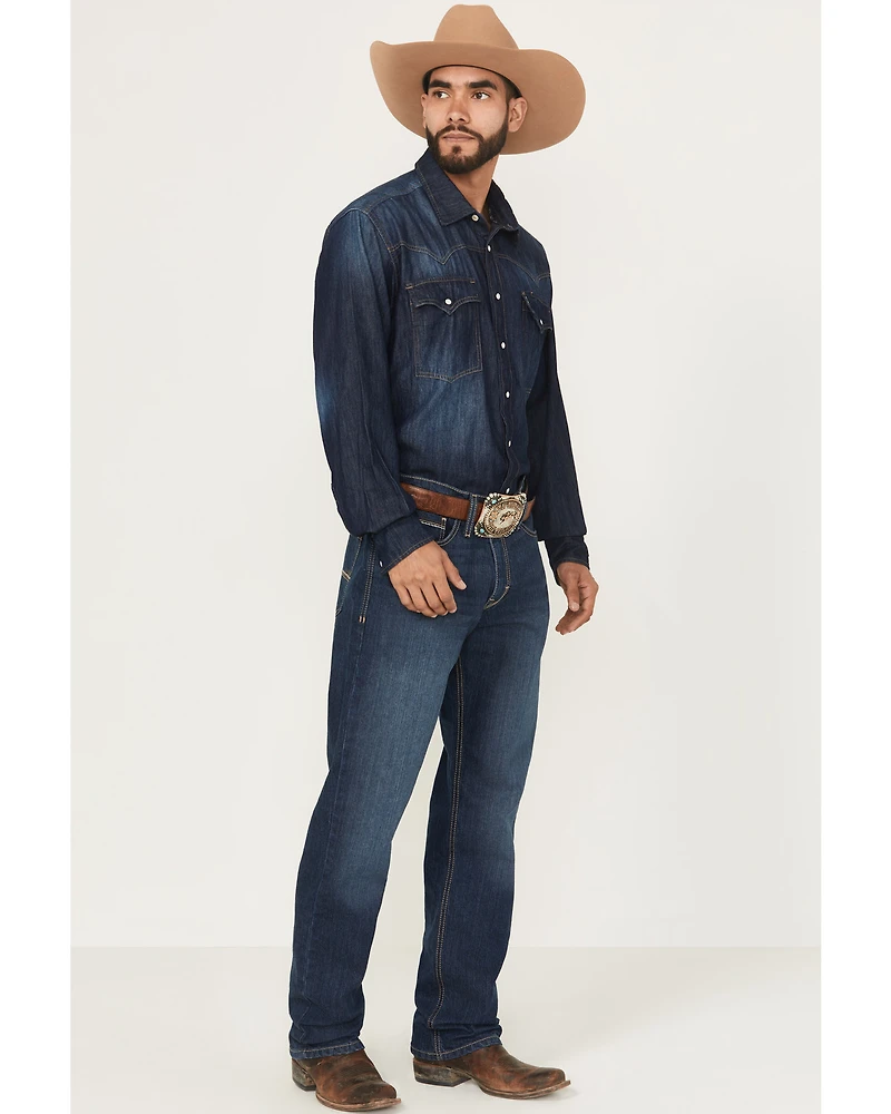 Cinch Men's Sawyer Dark Wash Loose Bootcut Stretch Denim Jeans