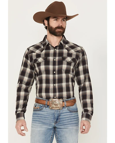 Cody James Men's Cowboy Code Plaid Print Long Sleeve Snap Western Shirt