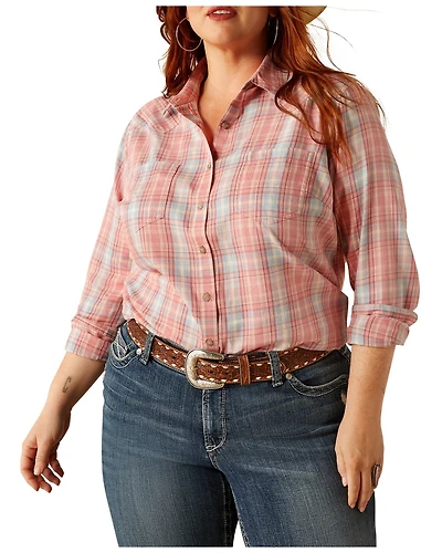 Ariat Women's Billie Jean Plaid Print Long Sleeve Button-Down Western Shirt - Plus