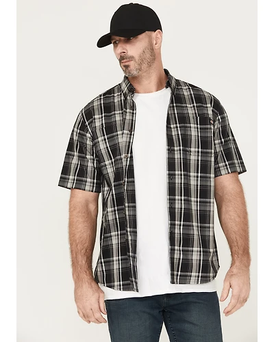 Dickies Men's Flex Plaid Print Short Sleeve Button-Down Work Shirt