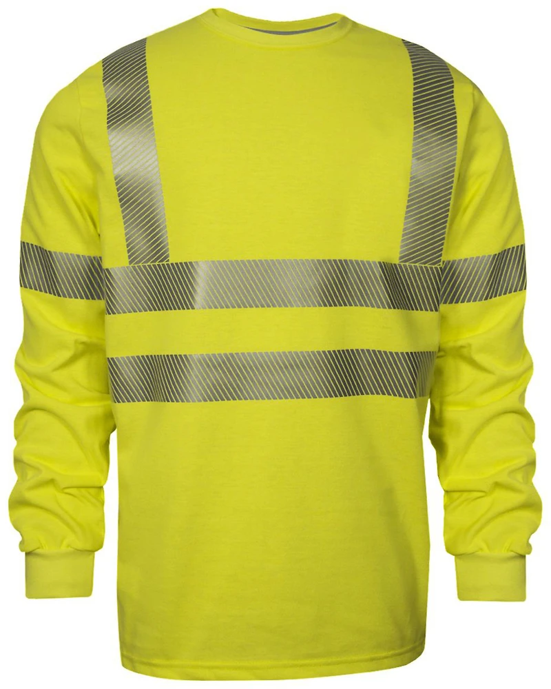 National Safety Apparel Men's 2X-3X FR Vizable Hi-Vis Long Sleeve Work T-Shirt - Tall