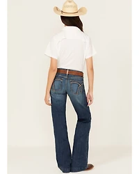 Ariat Women's Hasley Dark Wash Mid Rise Slim Trouser Denim Jeans
