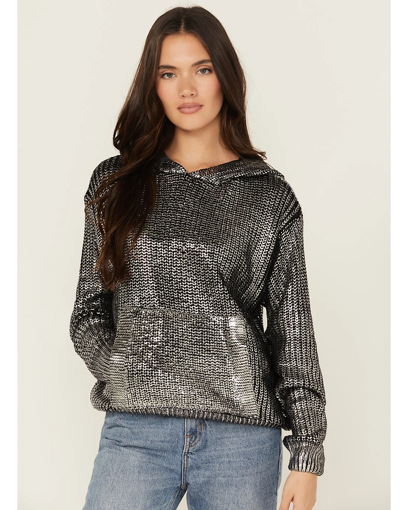 Revel Women's Metallic Sparkle Hoodie