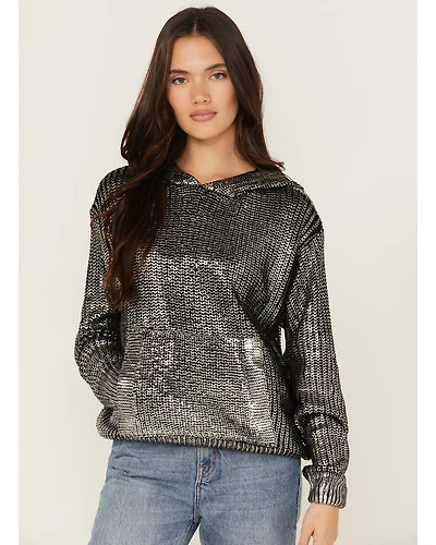 Revel Women's Metallic Sparkle Hoodie