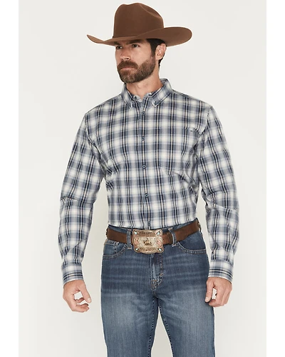 Cody James Men's Tennessee Trail Plaid Print Long Sleeve Button-Down Stretch Western Shirt