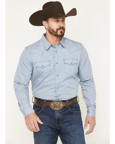 Cody James Men's Coastal Cowboy Micro Geo Print Long Sleeve Snap Western Shirt