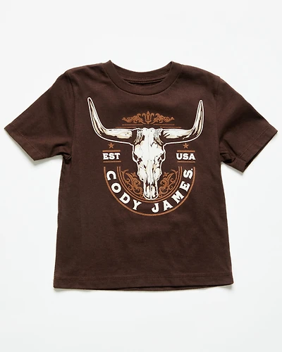 Cody James Toddler Boys' USA Steerhead Short Sleeve Graphic T-Shirt