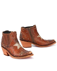 Liberty Black Women's Metallic Star Fashion Booties - Snip Toe