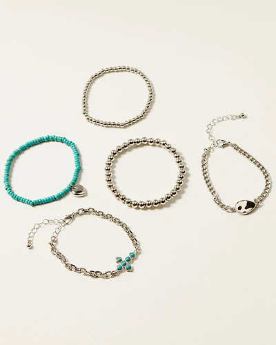 Shyanne Women's Cowhide Teardrop Bracelet Set - 5 Piece