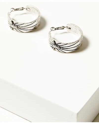 Idyllwind Women's Austin Steer Head Hoop Earrings