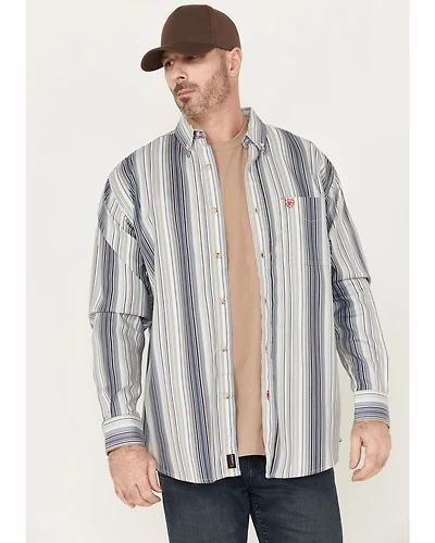 Ariat Men's FR Sunset Striped Print Long Sleeve Button-Down Work Shirt