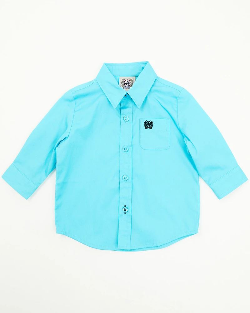 Cinch Infant Boys' Solid Long Sleeve Button-Down Western Shirt