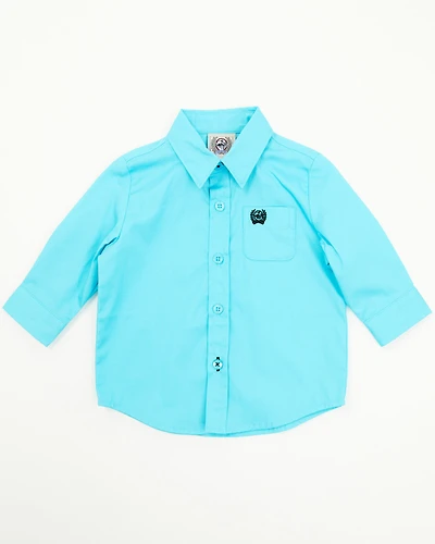 Cinch Infant Boys' Solid Long Sleeve Button-Down Western Shirt