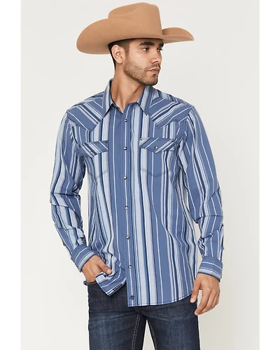 Moonshine Spirit Men's Bloom Striped Long Sleeve Snap Western Shirt